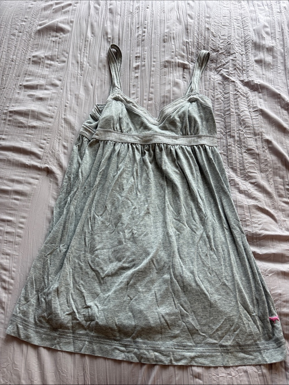 PINK Victoria's Secret Light Gray Sleeveless Sleep Chemise